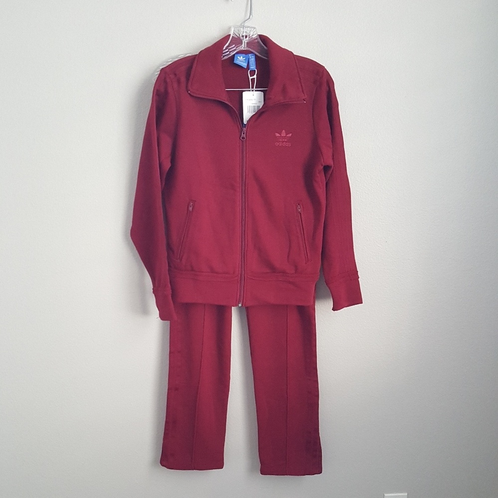 Adidas Track Suit Set Burg/Red